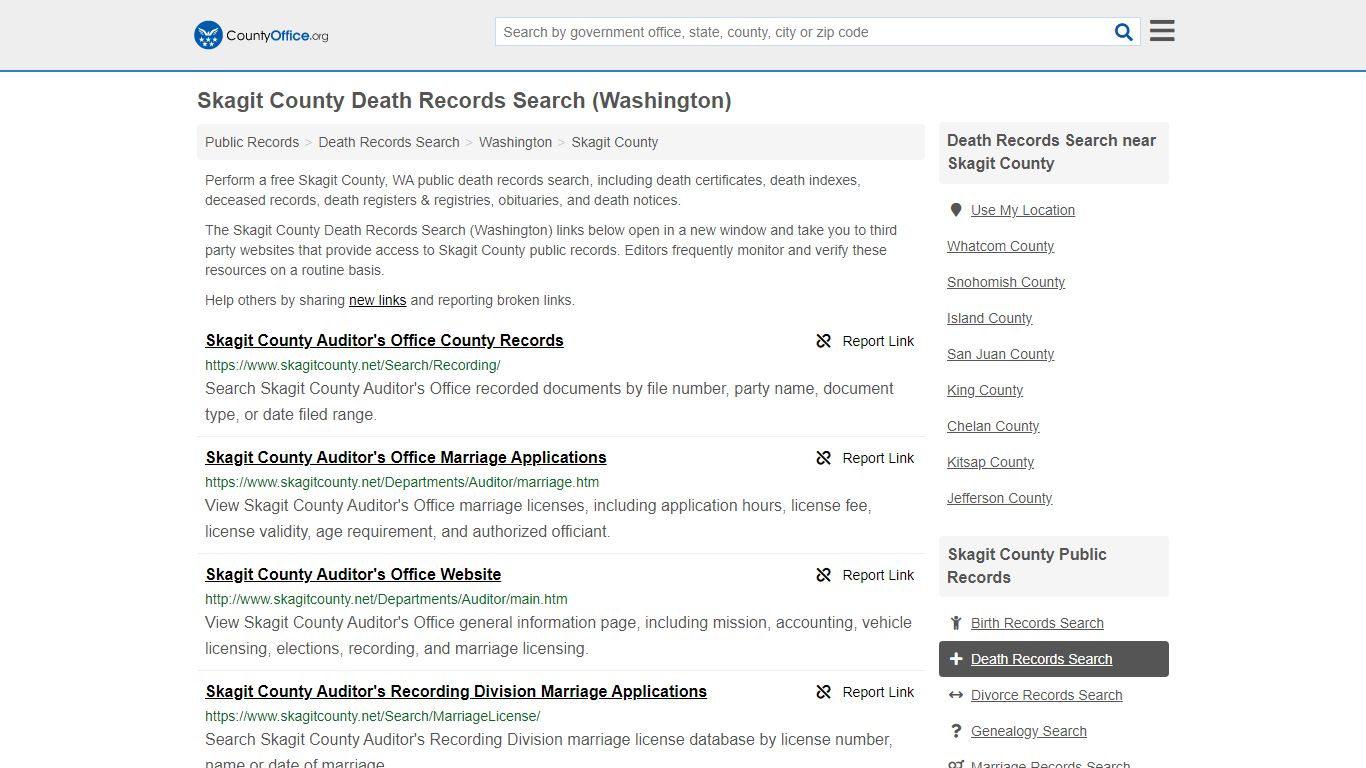 Death Records Search - Skagit County, WA (Death ...